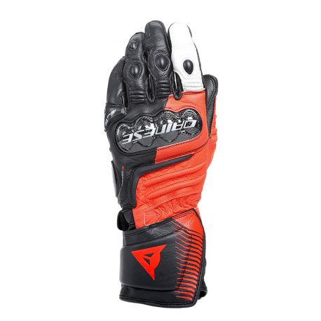 GUANTI MOTO DAINESE IN PELLE CARBON 4 LONG NERO/ROSSO FLUO