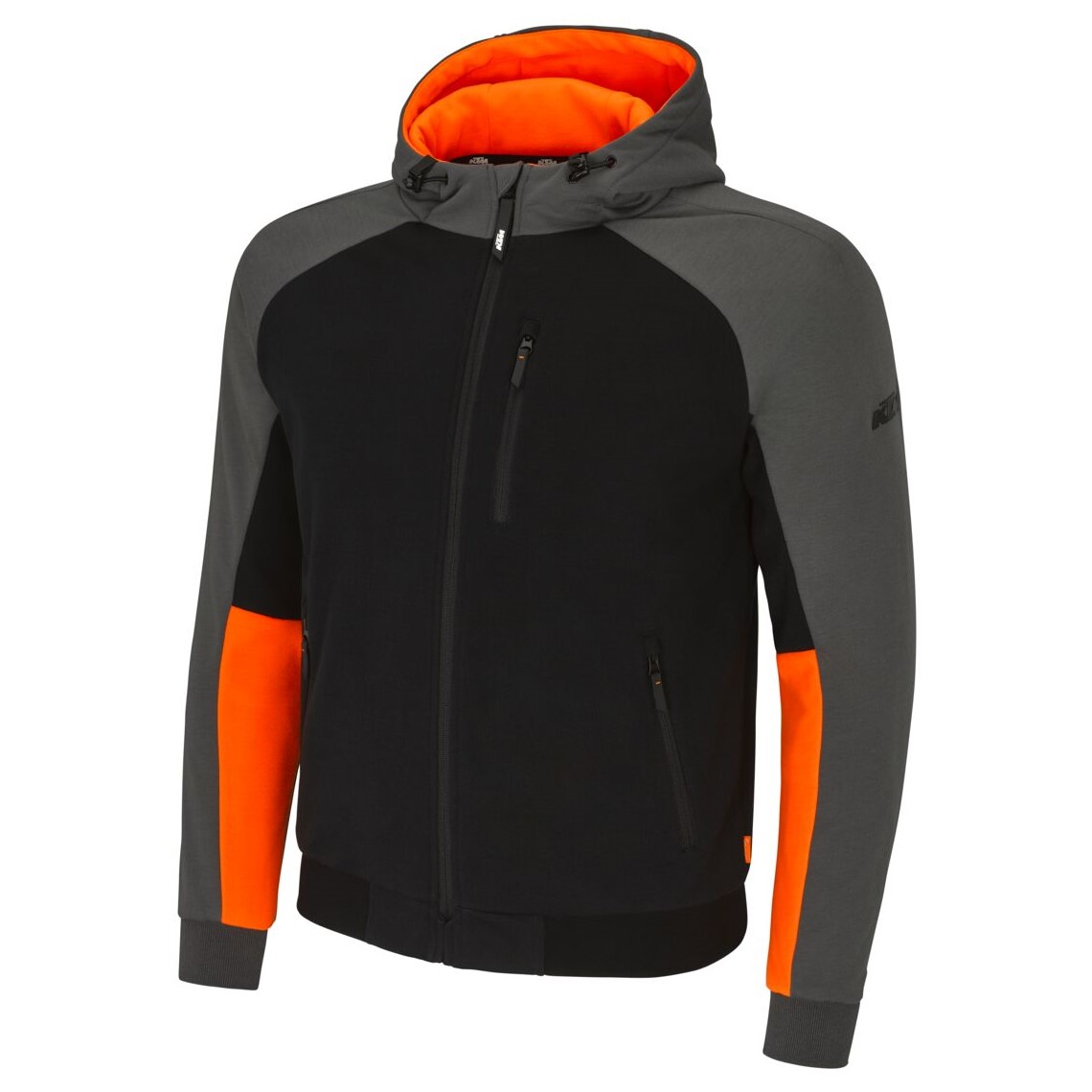 FELPA MOTO KTM PRIME HOODIE NERO/GRIGIO/ARANCIONE