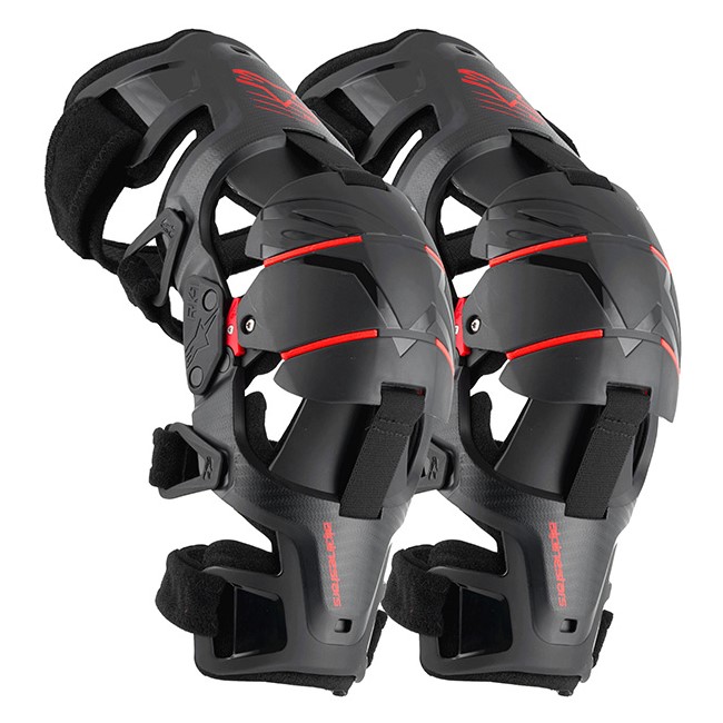 GINOCCHIERE ALPINESTARS RK-1 PLASMA KNEE BRACE NERO/ROSSO